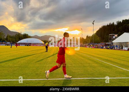 Arijon Ibrahimovic, FCB 20 in amichevole FC ROTTACH-EGERN - FC BAYERN München 1-14 nel campo di allenamento dello Stadion am Birkenmoos, 1.German Soccer League , a Rottach-Egern, Tegernsee, 24 luglio 2024 stagione 2024/2025, FCB, fotografo: Peter Schatz Foto Stock