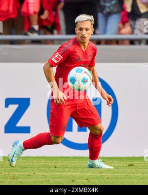 Bryan Zaragoza (FCB 17) in occasione dell'amichevole FC ROTTACH-EGERN - FC BAYERN München 1-14 nel campo di allenamento dello Stadion am Birkenmoos, 1.German Soccer League , a Rottach-Egern, Tegernsee, 24 luglio 2024 stagione 2024/2025, FCB, fotografo: Peter Schatz Foto Stock