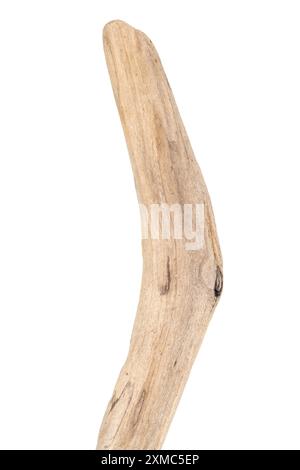 Parte di legno di driftwood isolato su sfondo bianco. Foto Stock