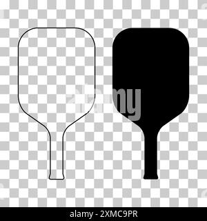 Set di Pickleball racket sport, icona indoor paddle, web flat symbol vector . Illustrazione Vettoriale