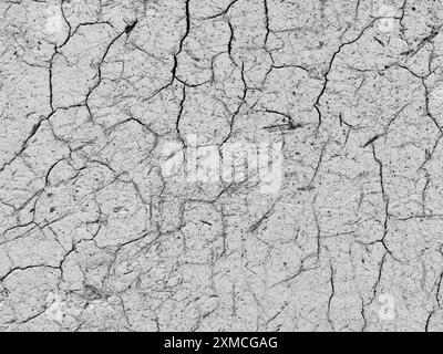 Superficie di terra secca e incrinata che rivela modelli di condizioni di siccità nel paesaggio rurale Foto Stock