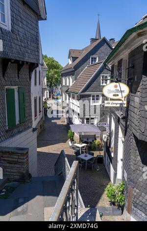 Il centro storico di Langenberg, un distretto di Velbert nel distretto di Mettmann, Renania settentrionale-Vestfalia, Germania Foto Stock