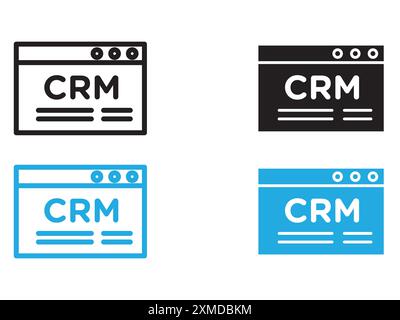 icona crm linea vettoriale logo marchio o set di simboli stile contorno raccolta Illustrazione Vettoriale