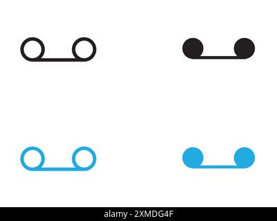 Icona casella vocale linea vettoriale logo segno o simbolo Imposta stile contorno raccolta Illustrazione Vettoriale