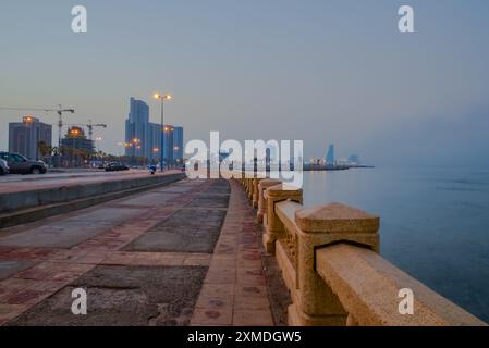 Vista mattutina dell'area della Corniche di Jeddah Foto Stock