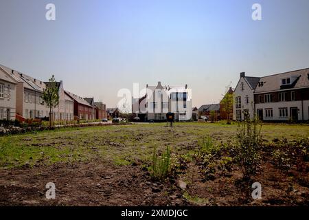 Costruzione di nuove case residenziali nel distretto Koningskwartier di Zevenhuizen nei paesi bassi Foto Stock