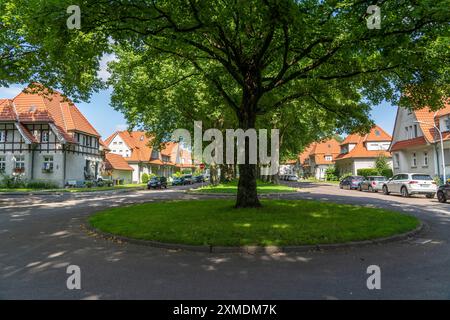 Proprietà abitativa dei lavoratori Gartenstadt Welheim a Bottrop Foto Stock