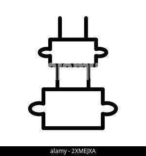 Icona ernia impostata in stile contorno linea sottile e segno vettoriale lineare Illustrazione Vettoriale