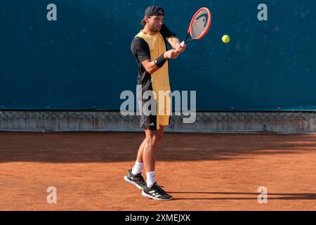 Federico Arnaboldi dall'Italia in azione durante gli internazionali di Verona - ATP Challenger 100 al Sports Club Verona il 27 luglio 2024, Verona Italia. Foto Stock