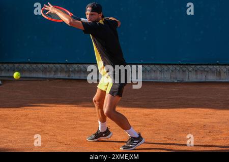 Federico Arnaboldi dall'Italia in azione durante gli internazionali di Verona - ATP Challenger 100 al Sports Club Verona il 27 luglio 2024, Verona Italia. Foto Stock