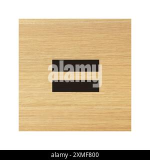 Equivale a un blocco di legno su bianco con percorso di ritaglio Foto Stock