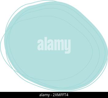 Macchie disegnate a mano con tratto astratto in blu alla moda isolate su Copyspace bianco. Modello di scrittura. EPS vettoriale. Iscrizione, schede, poster, banner, etichetta, social media o web, concetto di promo design Illustrazione Vettoriale