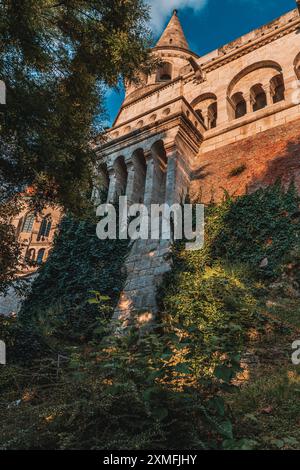 Ammira il vecchio Bastione dei pescatori di Budapest al mattino in Ungheria Foto Stock