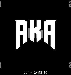 Design con logo Letter per l'azienda tecnologica. Combinazione di colori bianco e nero con logo AKA. ALIAS logo, AKA Vector, AKA design, AKA Icon, AKA alph Illustrazione Vettoriale