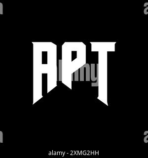 Design con logo APT Letter per azienda tecnologica. Combinazione di colori bianco e nero con logo APT. Logo APT, vettore APT, design APT, icona APT, alph APT Illustrazione Vettoriale