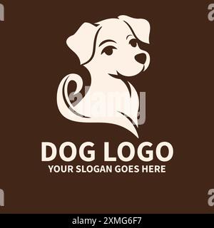 Logo cane, logo cane, icona cane, emblema cane, simbolo cane, logo cucciolo, design cane, grafica cane, logo animale, silhouette cane, distintivo cane, illustrazione cane Illustrazione Vettoriale