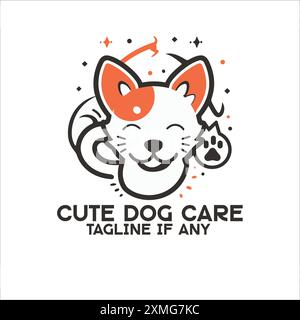 Logo cane, logo cane, icona cane, emblema cane, simbolo cane, logo cucciolo, design cane, grafica cane, logo animale, silhouette cane, distintivo cane, illustrazione cane Illustrazione Vettoriale