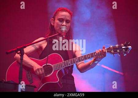 Brno, Repubblica Ceca. 27 luglio 2024. La cantante ceca Lenka Dusilova si esibisce durante il 4° festival Pop Messe a Brno, Repubblica Ceca, 27 luglio 2024. Crediti: Vaclav Salek/CTK Photo/Alamy Live News Foto Stock