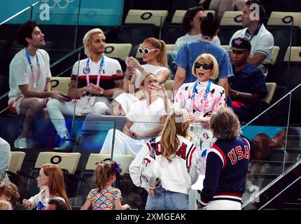 Anna Wintour alla Bercy Arena, il secondo giorno dei Giochi Olimpici di Parigi del 2024 in Francia. Data foto: Domenica 28 luglio 2024. Foto Stock