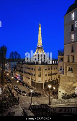 FRANCIA. PARIGI (75) LA SCALA DELLA RUE DE LA MANTENTION NEL 16 ° ARRONDISSEMENT Foto Stock