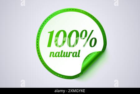 Etichetta prodotto naturale e biologico. Emblema del cibo sano. Distintivo di cibo biologico. Illustrazione vettoriale Illustrazione Vettoriale