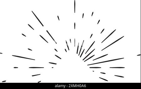 Sunburst Vector Line Art 15 Illustrazione Vettoriale