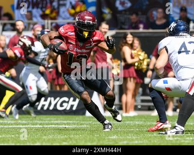 Kelvin McKnight Jr. (Rhein Fire #13), Rhein Fire vs. Paris Musketeers, American Football, European League of Football, Spieltag 10, Saison 2024, 28.07.2024, foto: EIBNER/Florian Schust Foto Stock