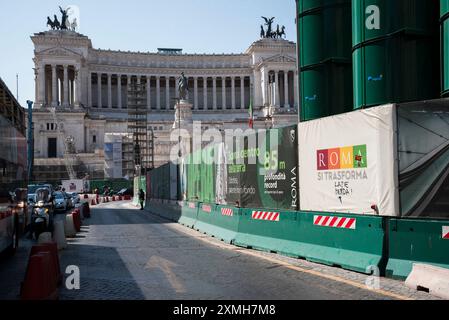 Roma, Italia. Nel cantiere della Metro C di Piazza Venezia. SOLO PER USO EDITORIALE! NON PER USO COMMERCIALE! Foto Stock