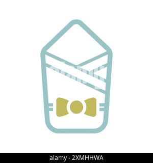 Icona del vettore del sacco a pelo del bambino. Busta per neonati. Simbolo grafico per sito Web e applicazioni per bambini e neonati, logo, app, interfaccia utente Illustrazione Vettoriale