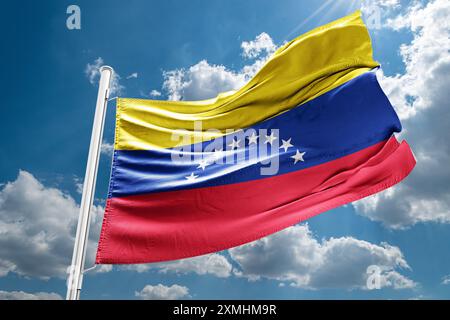 L'attuale bandiera a otto stelle del Venezuela è stata introdotta nel 2006. venezuela elecciones 2024 Edmundo Gonzalez Foto Stock