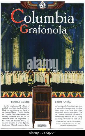 1919 Columbia Grafonola Phonograph ad Foto Stock