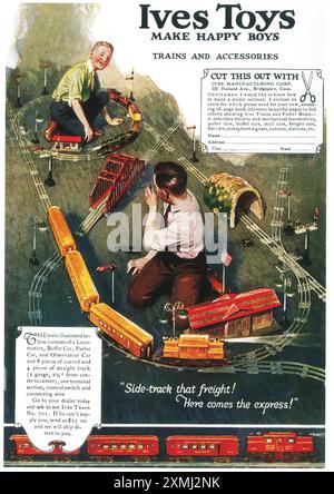1918 pubblicità Ives Toys - modello di treno elettrico Foto Stock