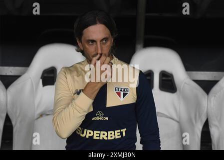 Luis Zubeldia, allenatore del San Paolo durante la partita di calcio del Campionato Brasileiro tra Fortaleza e San Paolo all'Arena Castelao di Fortaleza, Brasile. Caior Rocha (Caior Rocha/SPP) credito: SPP Sport Press Photo. /Alamy Live News Foto Stock