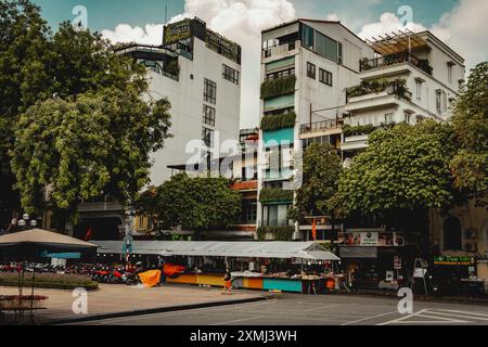 Scena di strada di Hanoi, Vietnam Foto Stock