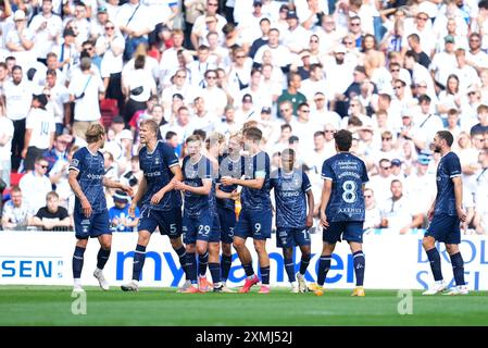 Copenaghen, Danimarca. 28 luglio 2024. Superliga match tra FC Copenhagen e AGF a Parken domenica 28 luglio 2024. (Foto: Claus Bech/Scanpix 2024) credito: Ritzau/Alamy Live News Foto Stock