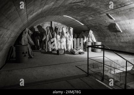 Gallerie e dettagli all'interno del bunker anti-atomico del Monte Soratte, Sant'Oreste, Roma, Italia, Europa Foto Stock