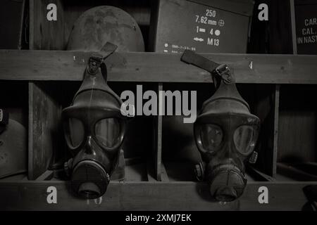 Gallerie e dettagli all'interno del bunker anti-atomico del Monte Soratte, Sant'Oreste, Roma, Italia, Europa Foto Stock