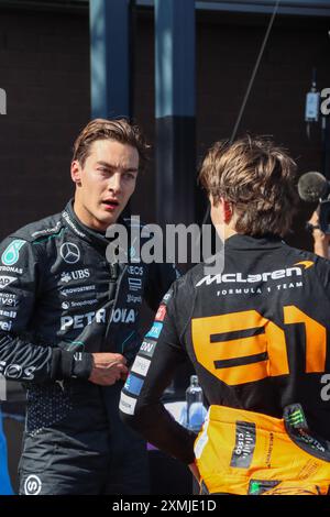 Spa, Monte Carlo, Belgio. 28 luglio 2024. GEORGE RUSSELL si squalificò dal Gran Premio del Belgio 2024 dopo aver vinto la gara davanti al compagno di squadra LEWIS HAMILTON e all'OSCAR PIASTRI della McLaren. (Credit Image: © Alexis Kahn/ZUMA Press Wire) SOLO PER USO EDITORIALE! Non per USO commerciale! Foto Stock