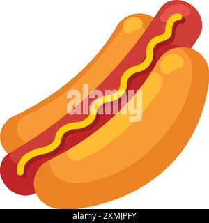 4 luglio Hot Dog Illustrazione Vettoriale