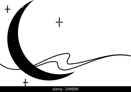 Illustrazione celeste Boho Moon 15 Illustrazione Vettoriale