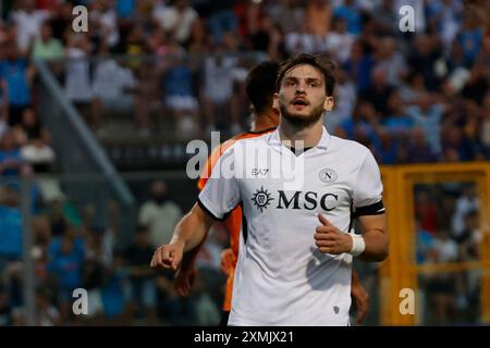 Castel di Sangro, Abruzzo, Italia. 28 luglio 2024. Durante l'amichevole di pre-stagione tra il Napoli e il KF Egnatia il 28 luglio 2024 a Castel di Sangro, in Italia. (Credit Image: © Ciro De Luca/ZUMA Press Wire) SOLO PER USO EDITORIALE! Non per USO commerciale! Foto Stock