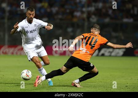 Leonardo Spianazzola del Napoli durante l'amichevole Napoli e KF Egnatia allo Stadio Teofilo Patini di Castel di Sangro - domenica 28 luglio 2024. Sport - calcio . (Foto di Alessandro Garofalo/Lapresse) credito: LaPresse/Alamy Live News Foto Stock