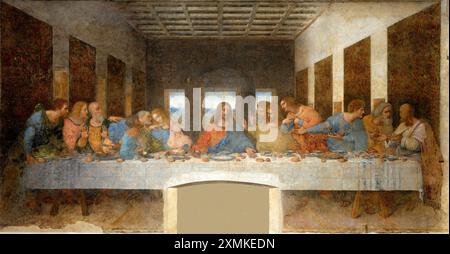 L'ultima cena dipinto di Leonardo da Vinci 1495-1498 Foto Stock