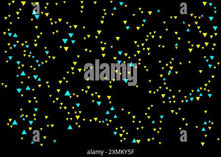 Le forme dei triangoli sono di dimensioni diverse e presentano un motivo di sfondo uniforme per gli spot pubblicitari. Illustrazione Vettoriale