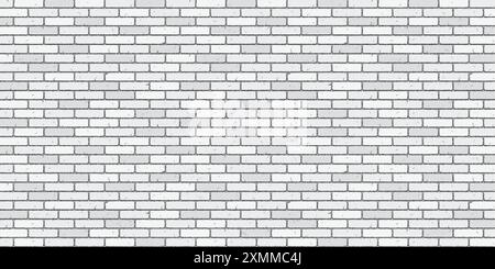 Muro di mattoni. Motivo senza cuciture per muratura. Struttura bianca in mattoni. Carta da parati in cemento. Facciata di un vecchio edificio grunge. Costruzione di un blocco urbano. Hou Illustrazione Vettoriale