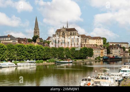 Abbazia di Saint-Germain, Auxerre, Bourgogne, Francia Foto Stock