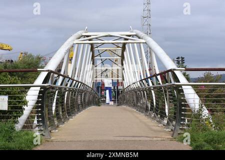 Sam Thompson Bridge a Victoria Park, Belfast Foto Stock