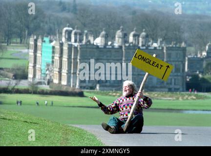 Lord Bath a Longleat e cartello 27 marzo 1999 foto di Roger Bamber Foto Stock