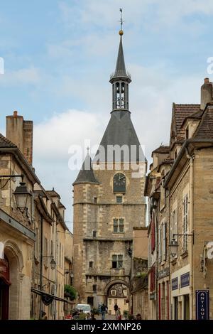 La Tour de l'Horloge, Avallon, Borgogna, Francia Foto Stock