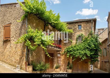 Vecchio edificio a Belves, Nouvelle Aquitaine, Francia Foto Stock